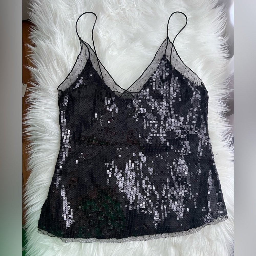 Free People Black Sequin Camisole